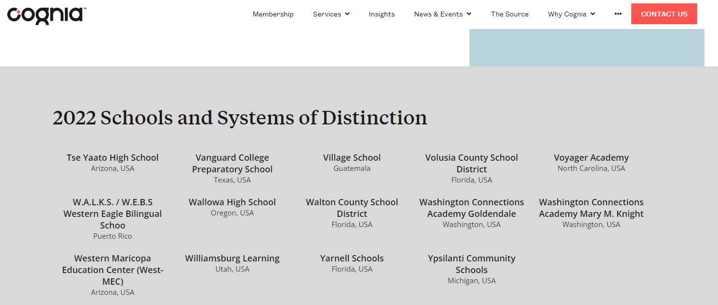 Village School Named 2022 Cognia School of Distinction Village School